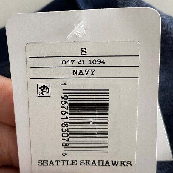 NFL Seattle Seahawks Team Apparel Womens SS Crew Neck T Shirt Blue Wht Sz S NWT - Picture 9 of 12